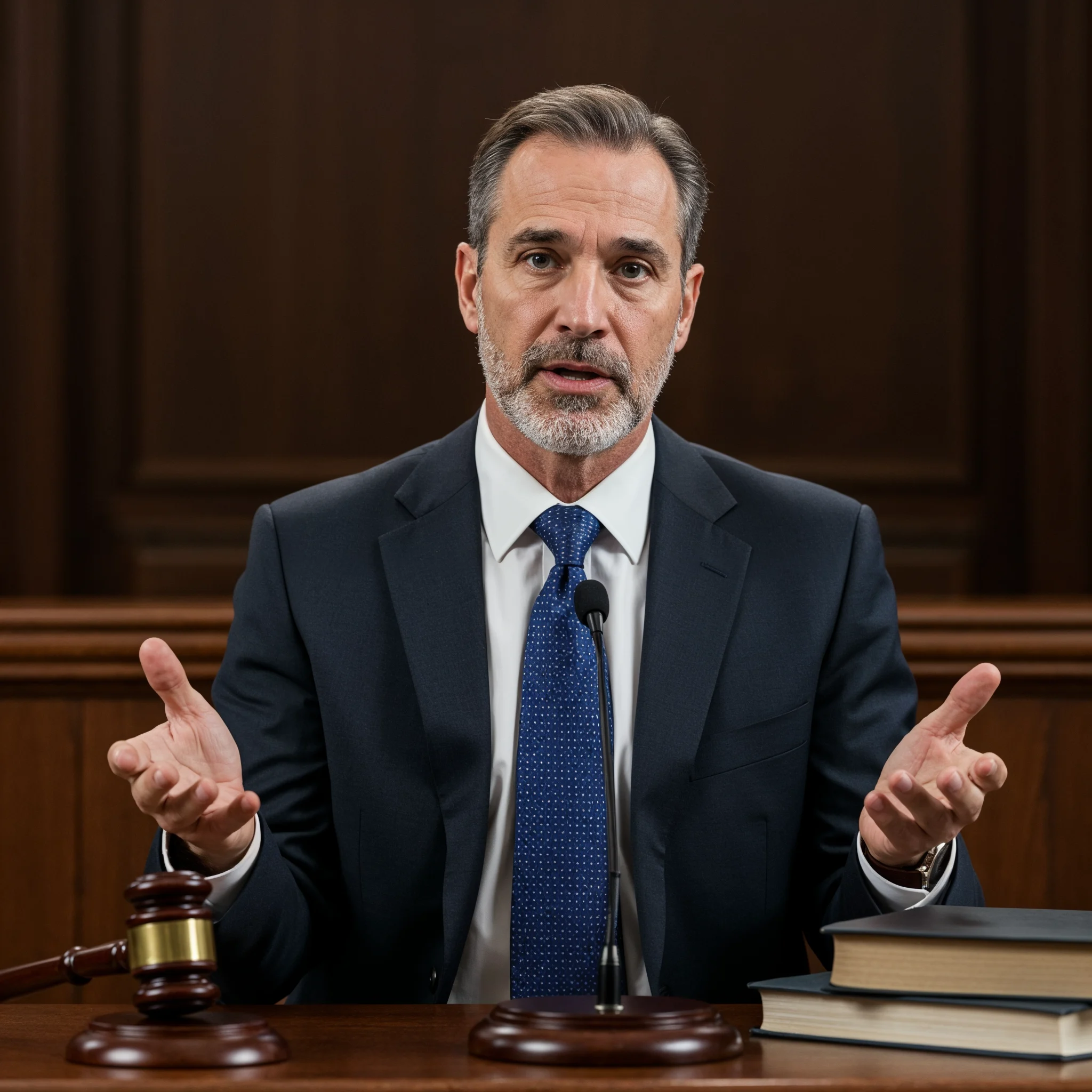 a lawyer giving his opening statement to the jury