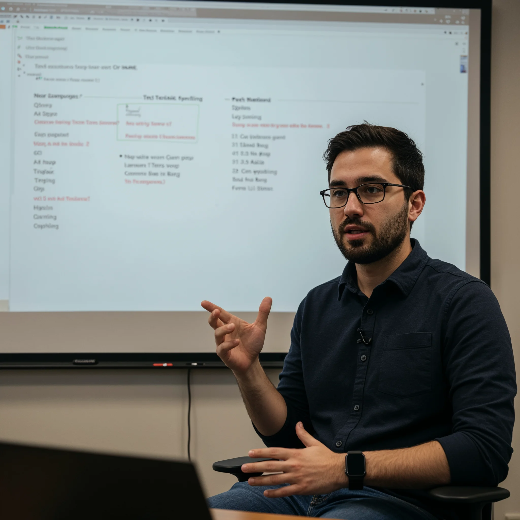 a tech lead presenting a sprint plan