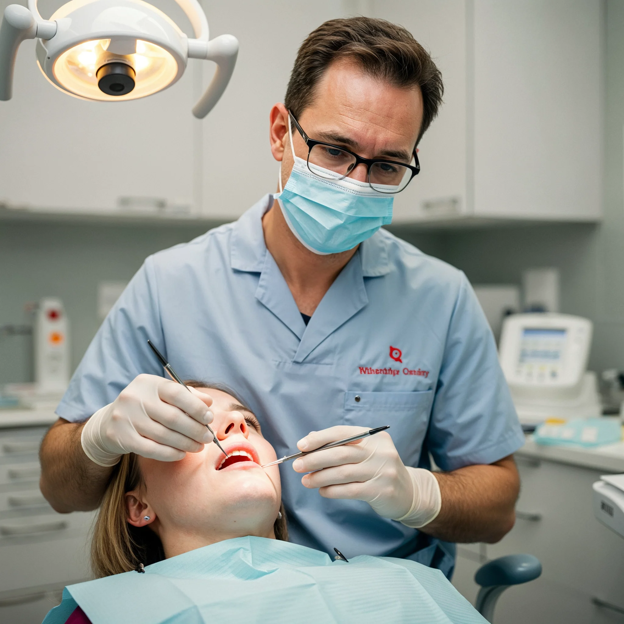dentist is confused because his client doesnt understand him