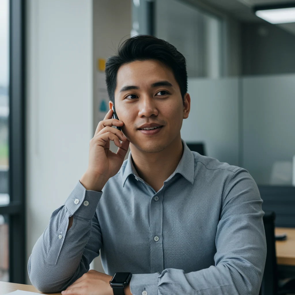 A candid portrait of a nurse sitting at a desk, reading some reports