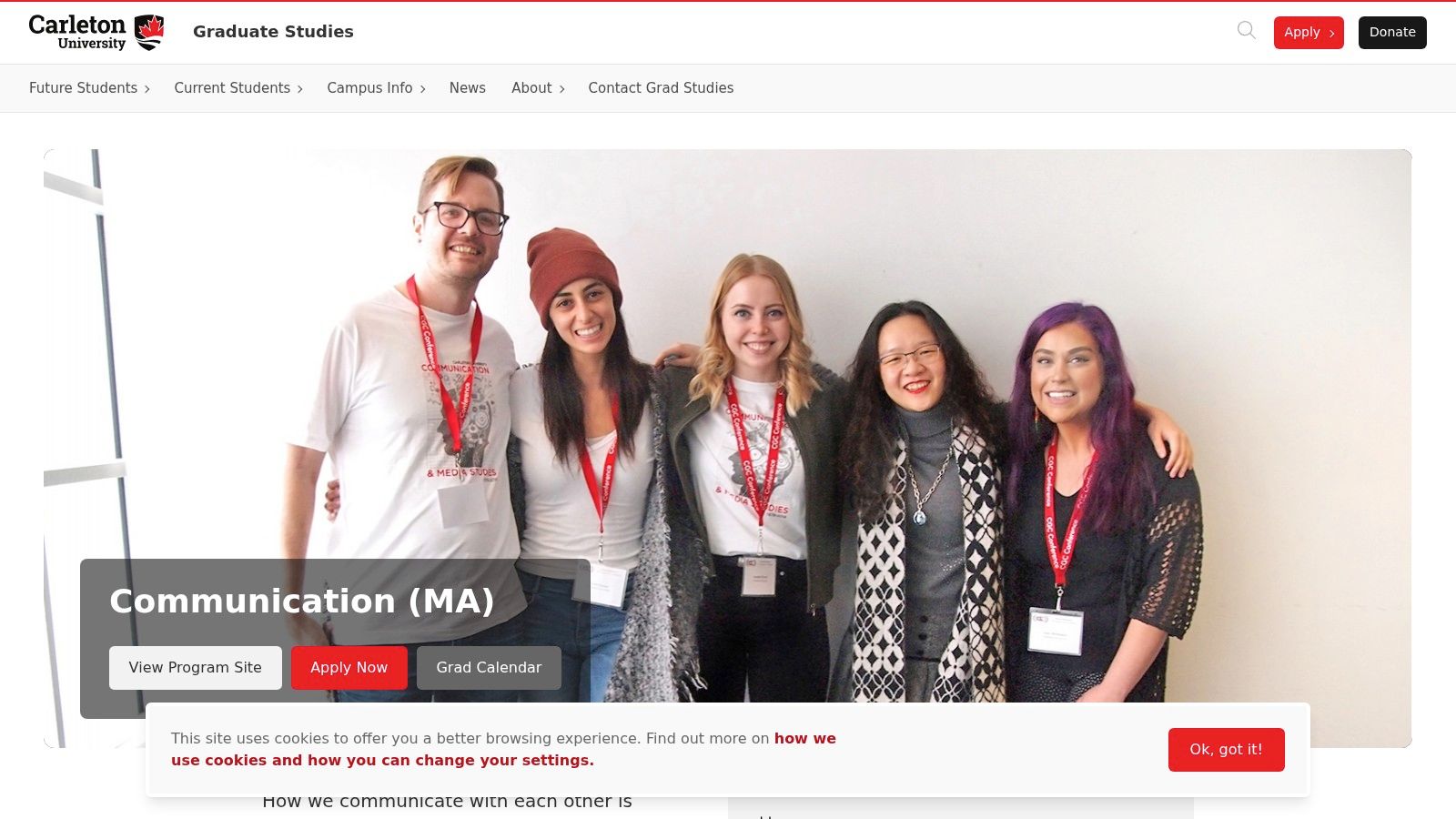 Carleton University, MA in Communication