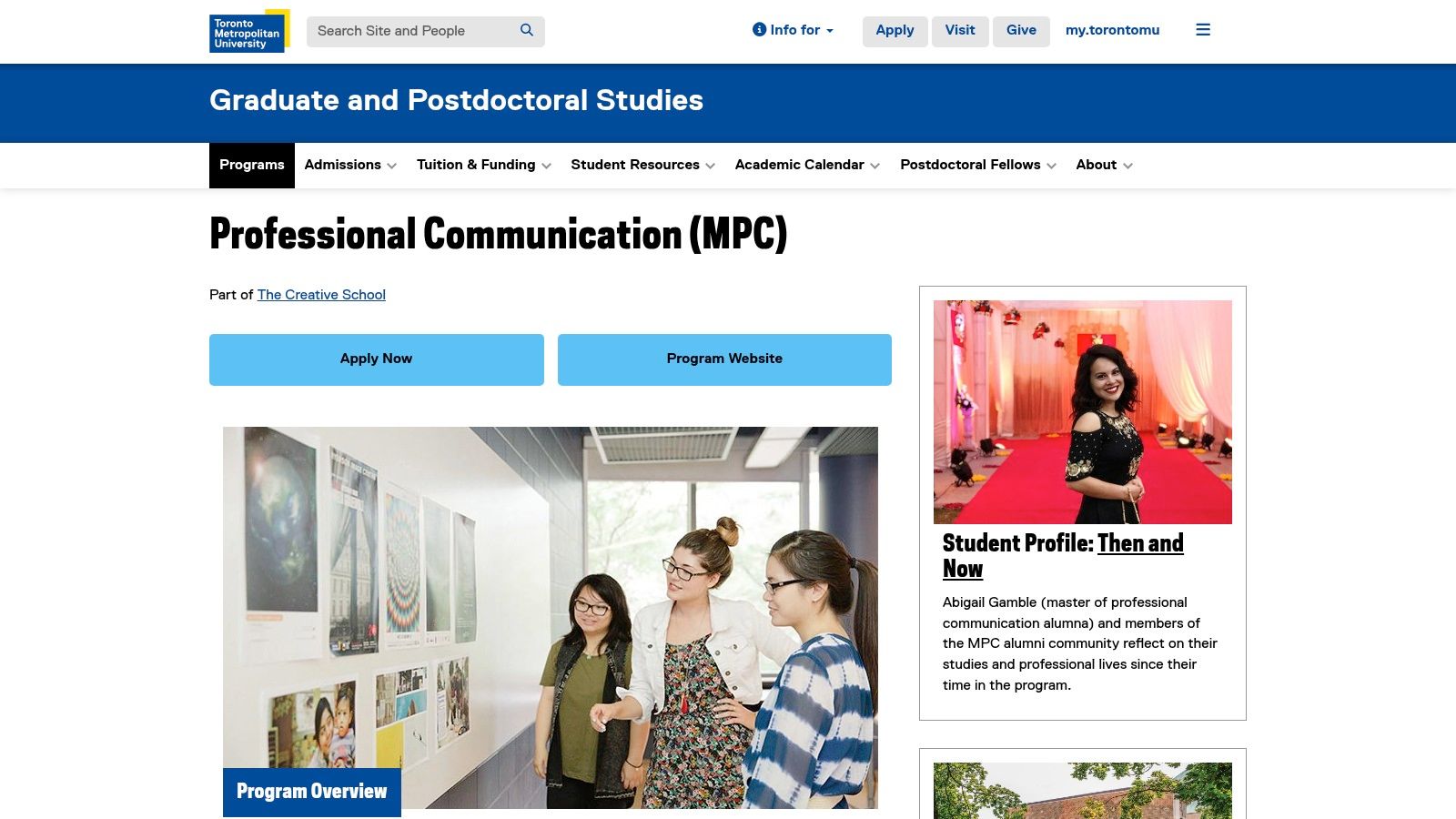 Toronto Metropolitan University, Master of Professional Communication (MPC)